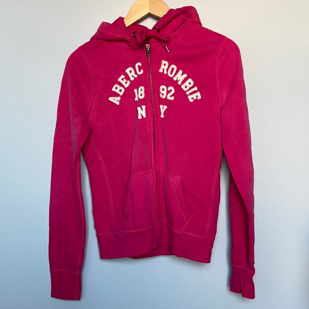 Kids Abercrombie and Fitch pink zip up jacket L